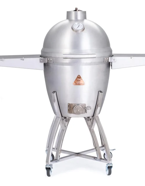 Blaze Cast Aluminum Kamado Grill Cart 20-Inch W/ Stainless Steel Cart & Side Shelves